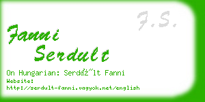 fanni serdult business card